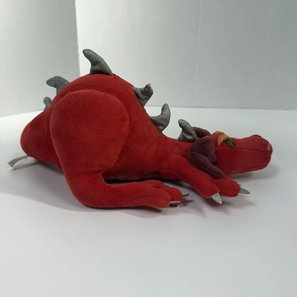 Manhattan Toy Company‎ RED & Silver CROUCHING DRAGON Plush 12